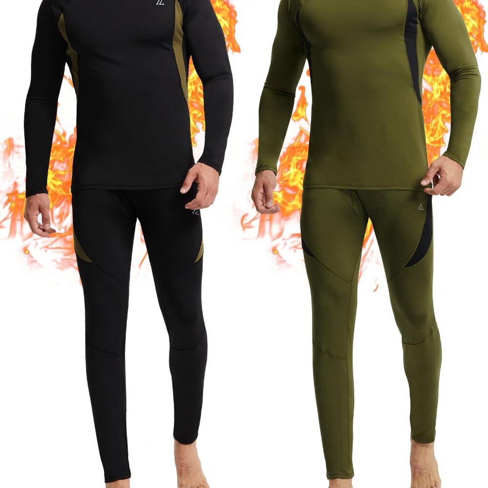 Men's Thermal Underwear Fleece Lined Long Johns Winter Base Layer Cold Weather